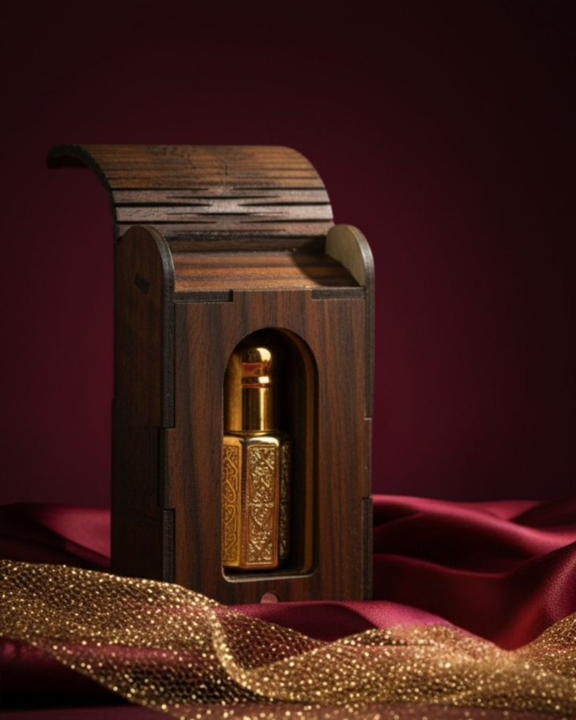 Tall Wooden Antique Attar Box